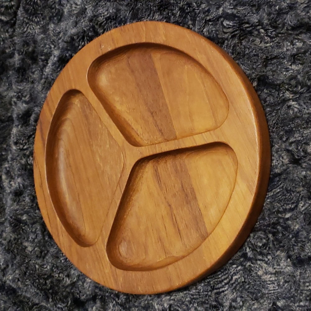 *Vintage* Selandia Designs Teak Wood Divided Table Top Serving Piece Mid-Century